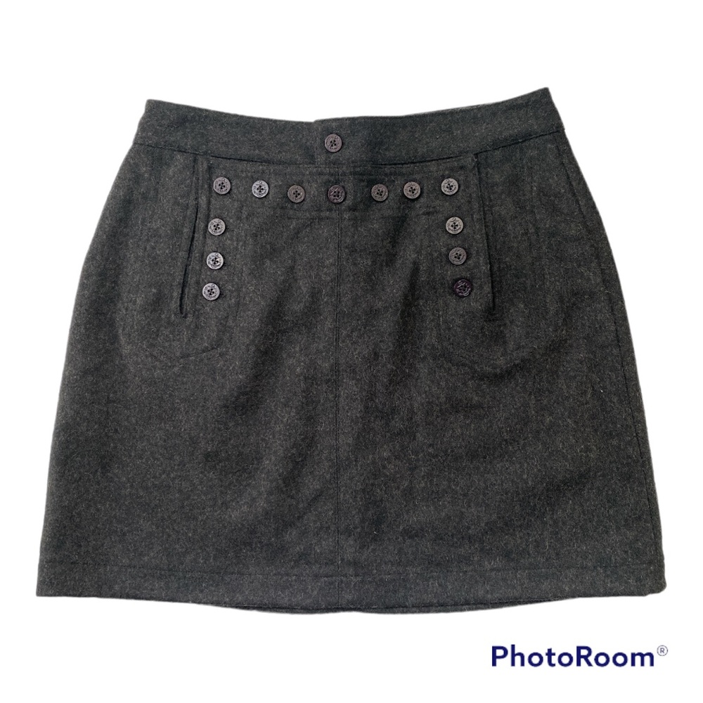 Wool Mini Skirt Vintage Polo Ralph Lauren Charcoal Nautical 8